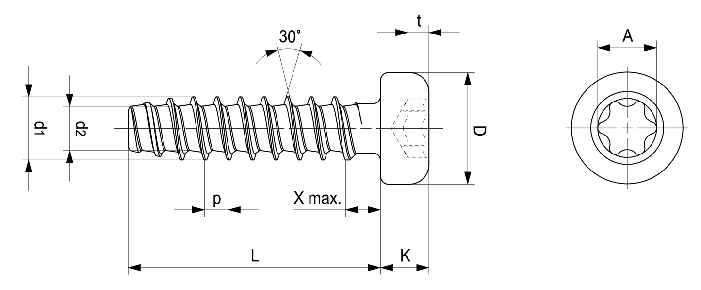 Schriever STSplus 2,2x5mm Stahl Thermoplast-Linsenzylinderkopfschraube KN6039
